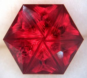 garnet with fancy fantasy cutting
